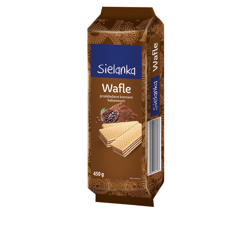 Wafle z kremem kakaowym Sielanka 450g