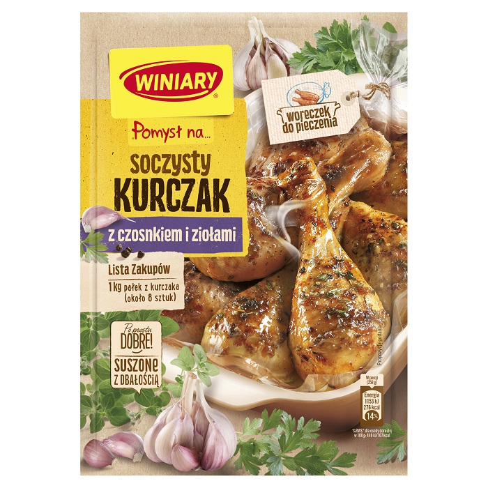 Pomysł na  Soczystego kurczaka z czosnkiem i ziołami  Winiary  30g
