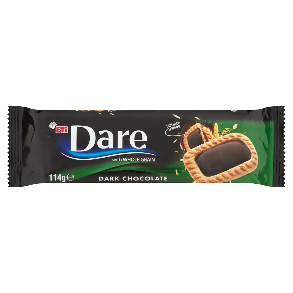 Ciastka pełnoziarniste z czekoladą Dare114g