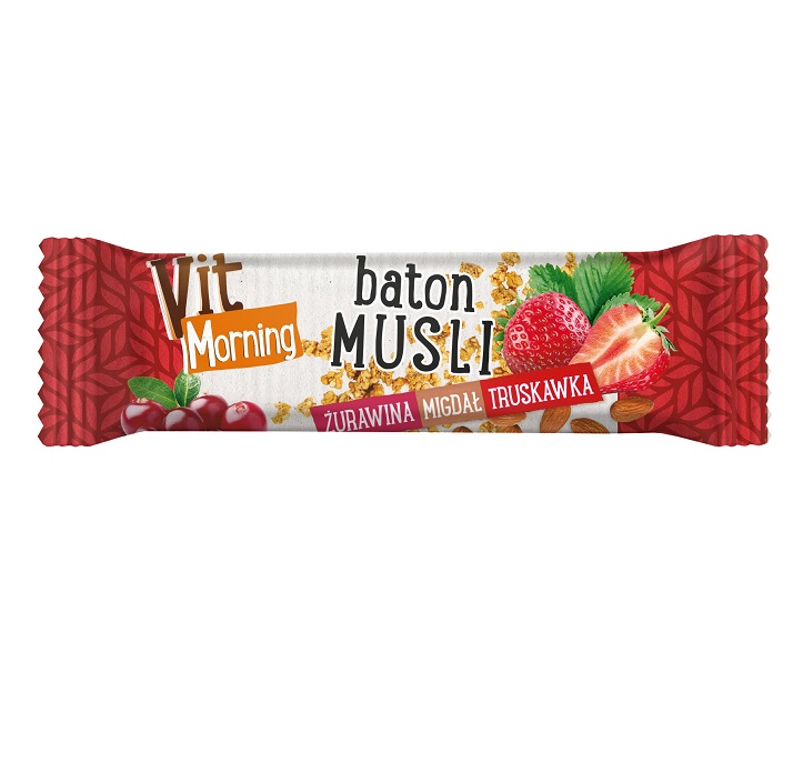 Baton żurawina-truskawka-migdał Vit Morning 45g