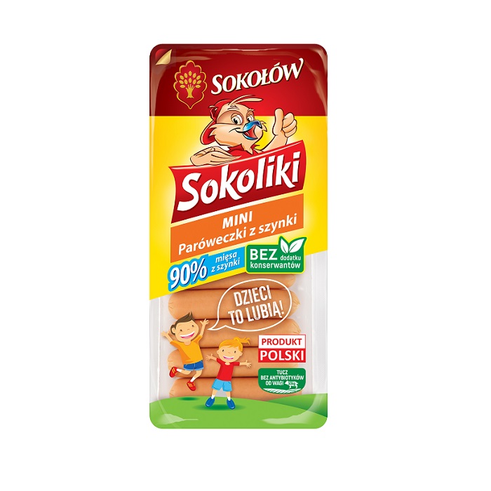 Paróweczki Sokolik z szynki mini 140g