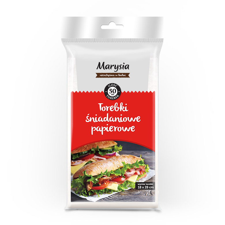 Torebki śniadaniowe papierowe  Marysia 50 szt.