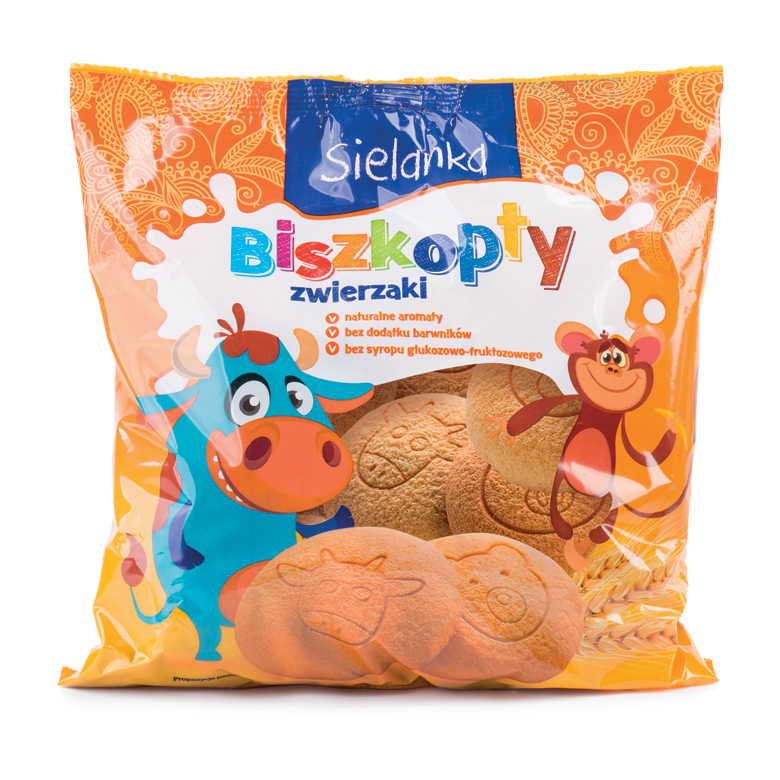 Biszkopty okrągłę zwierzaki Sielanka 180g
