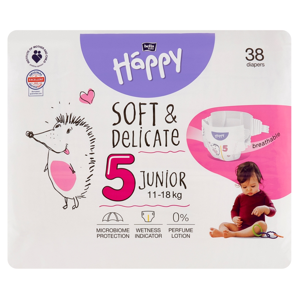 Pieluszki jednorazowe 5 Junior Bella Baby Happy 38szt
