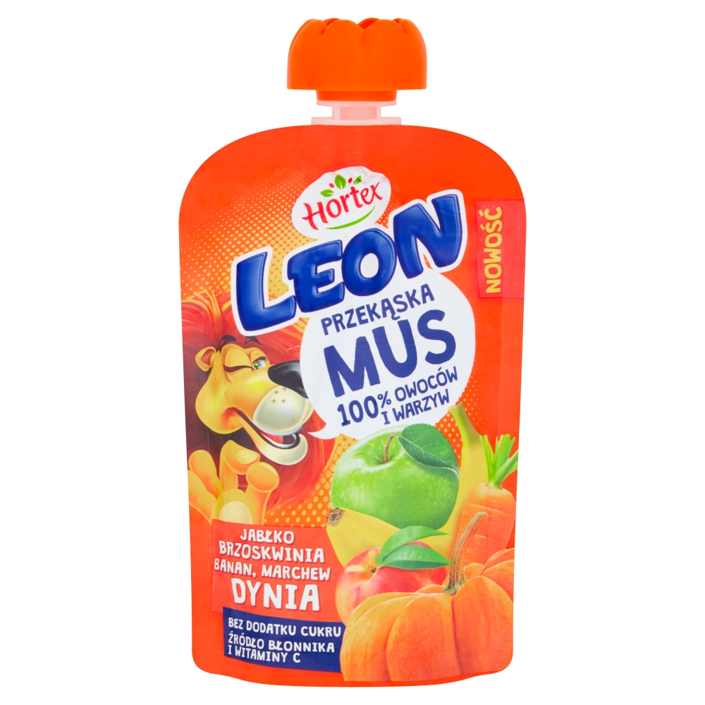 Mus owocowy Leon jabłko-brzoskwinia-banan-marchew-dynia 100g