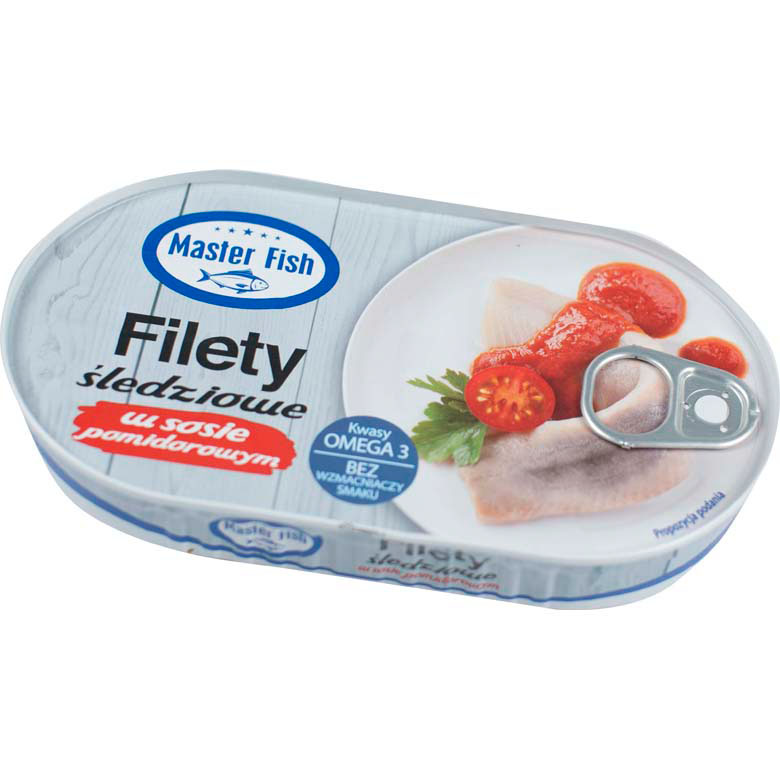 Filety śledziowe w sosie pomidorowym  Master Fish 170g