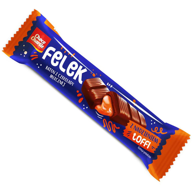 Baton czekoladowy z nadzieniem toffi Choco Charlie 43g