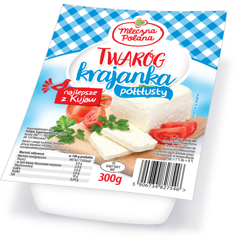 Twaróg półtłusty krajanka Mleczna Polana 300g