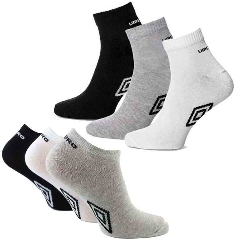 Stopki lub Quartersy UMBRO 3 pack rozmiary: 35/38, 39/42, 43/46