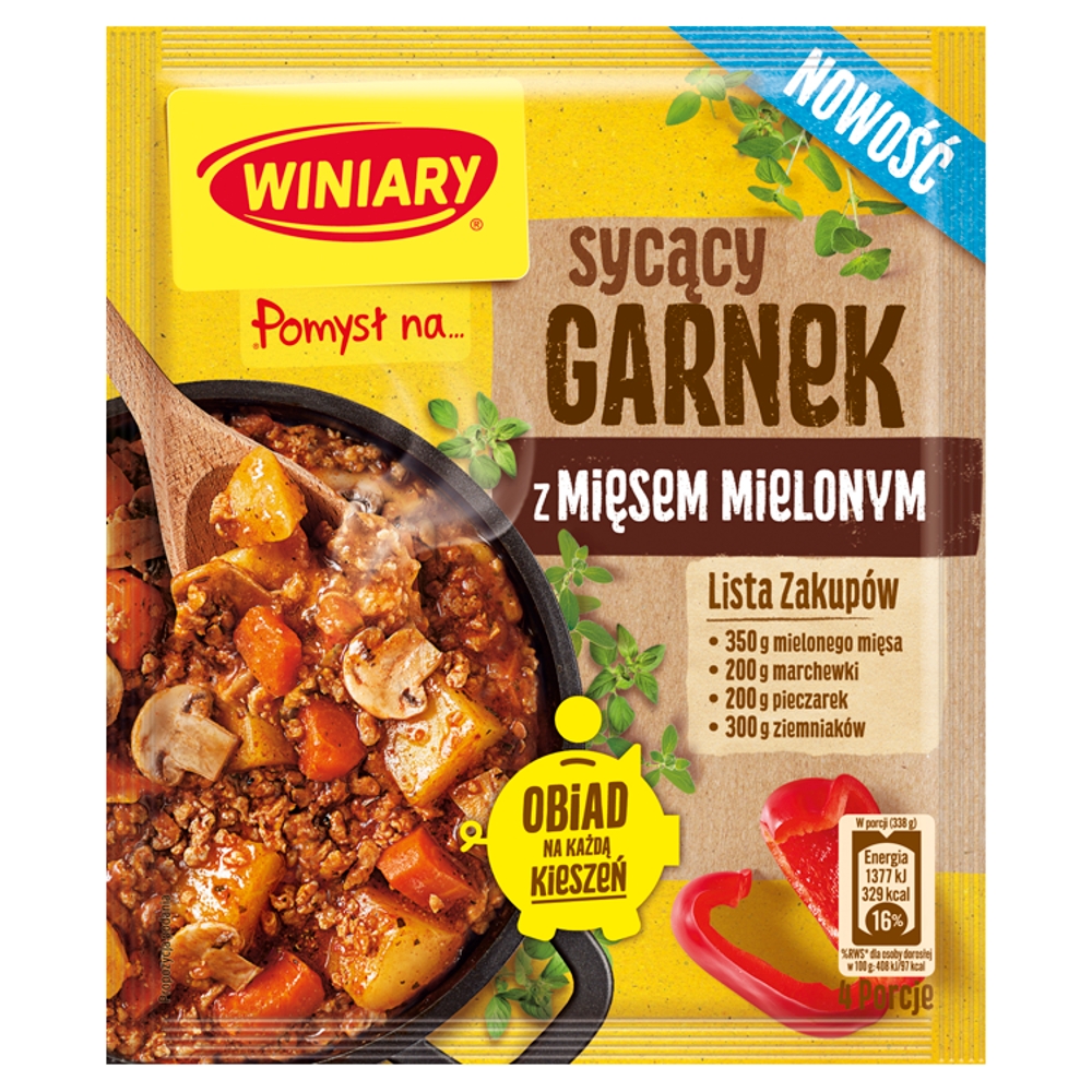 Pomysł Na sycący garnek z mięsem mielonym Winiary 39g