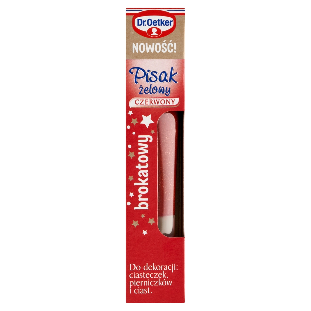Pisak czerwony z brokatem  Dr.Oetker 19g