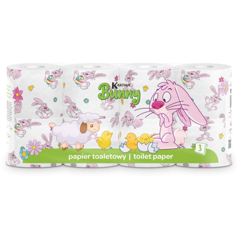 Papier Toaletowy Bunny 3 warstwowyKartika 8 rolek