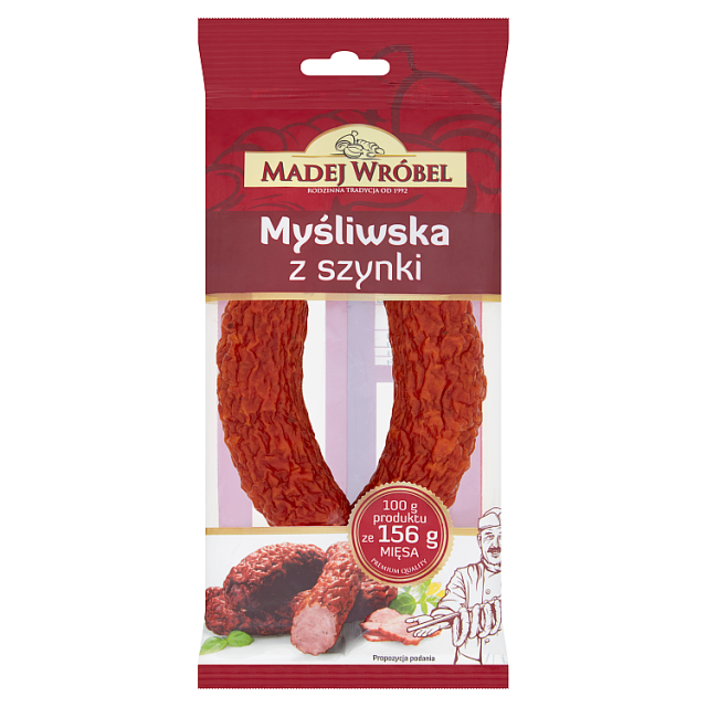 Kiełbasa  myśliwska z szynki Madej Wróbel 150g