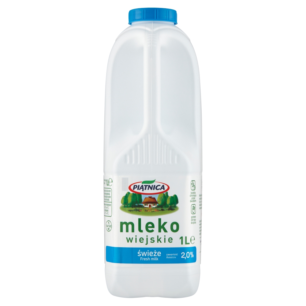 Mleko Wiejskie Piątnica 2% 1L esklep.polomarket.pl
