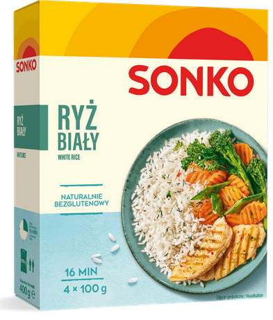 Ryż Sonko biały długoziarnisty 4x100g esklep.polomarket.pl