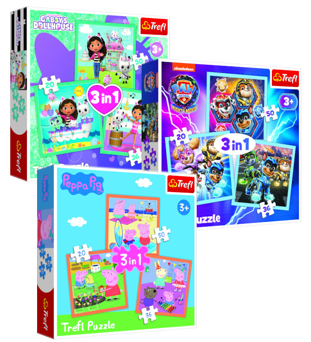 Puzzle 3 w 1 różne licencje 20, 36 lub 50 elementów
