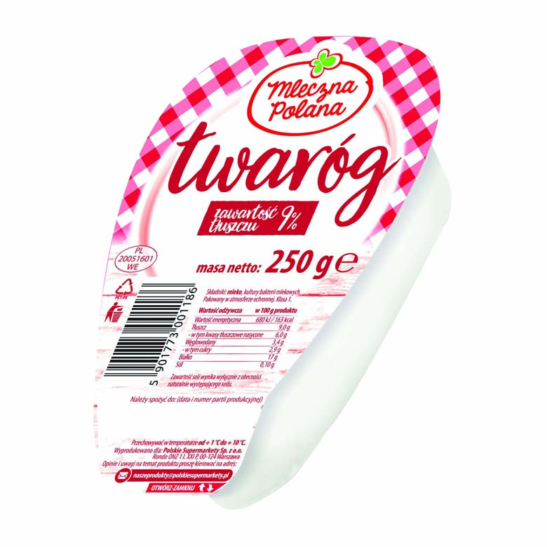 Twaróg tłusty klinek Mleczna Polana 250g