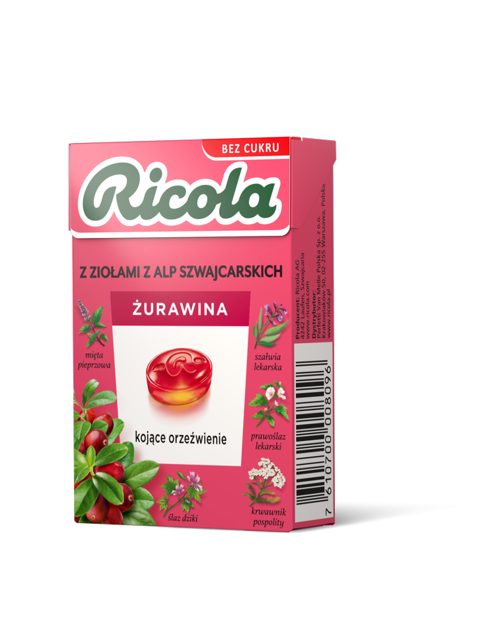 Cukierki Żurawina Ricola 27,5g