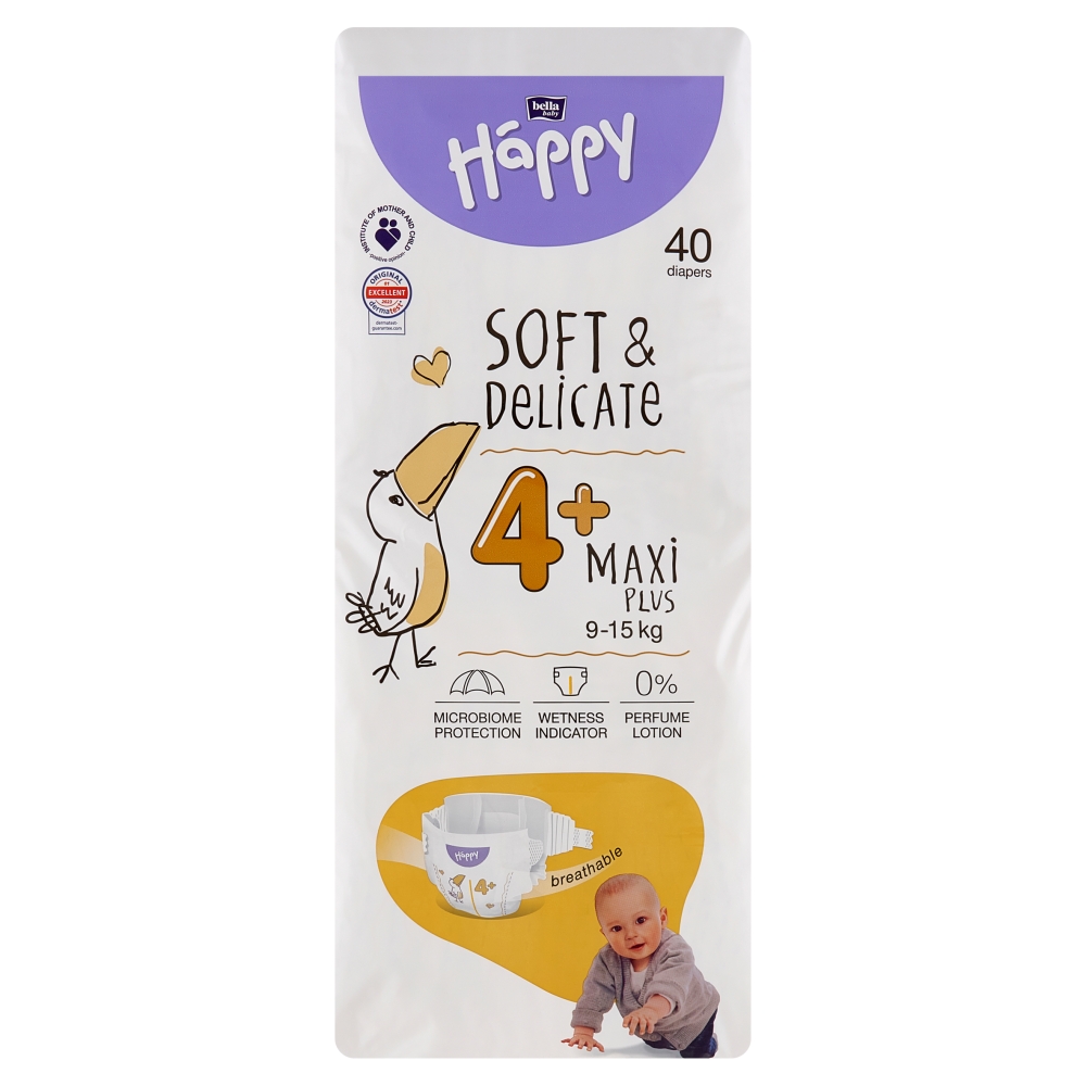 Pieluszki jednorazowe 4+Maxi Plus Bella Baby Happy 40szt