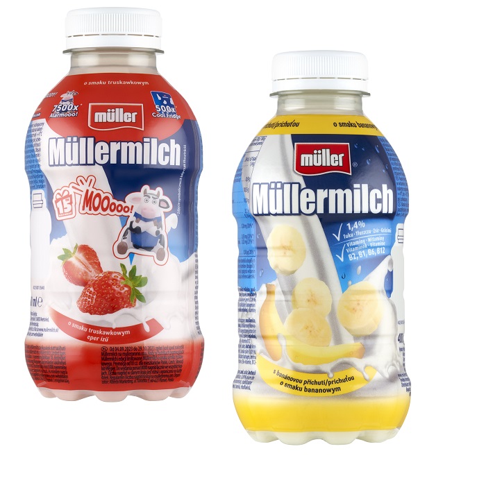 Napój Mullermilch truskawka lub banan sort. 400g