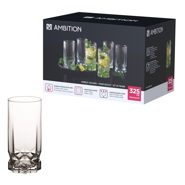 Komplet szklanek wysokich 325 ml 6 szt.