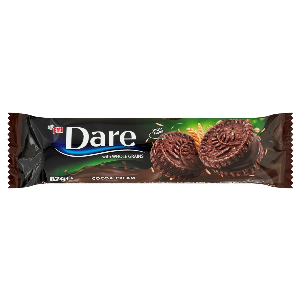 Ciastka pełnoziarniste z kremem kakao Dare 82g