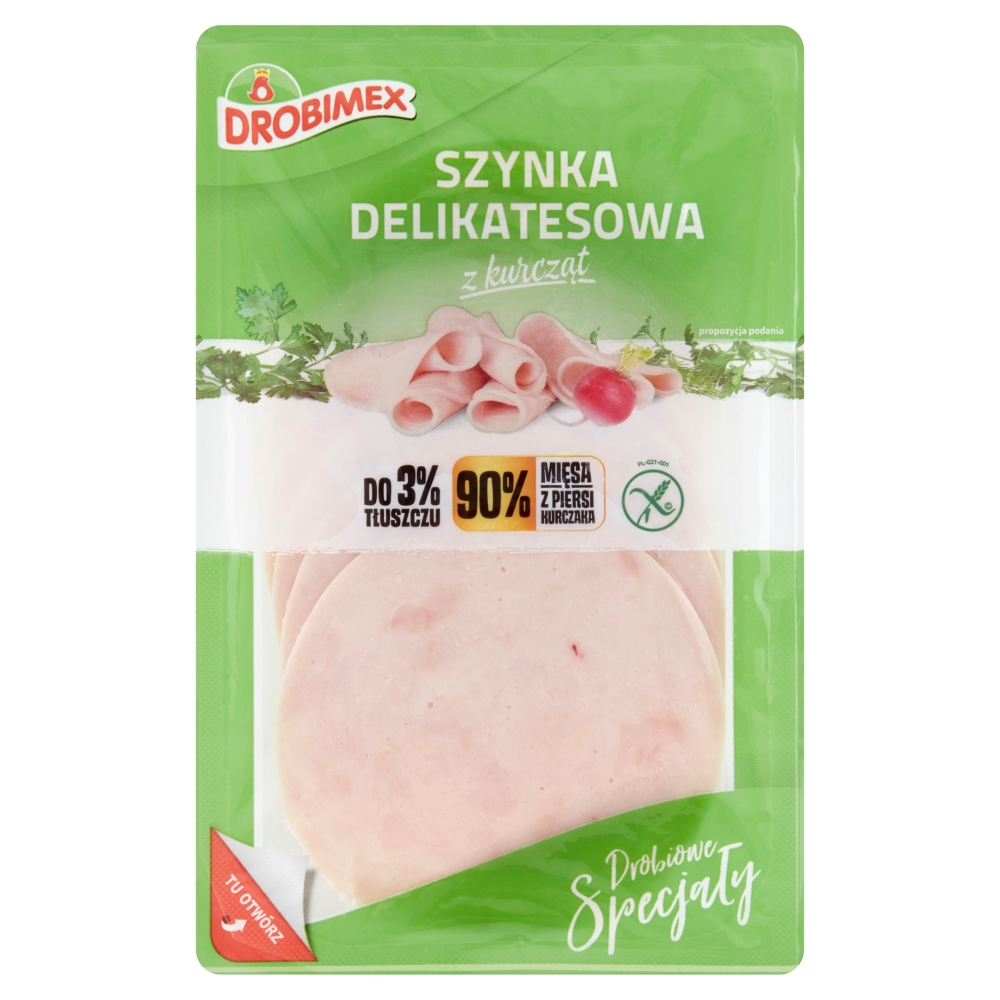Szynka delikatesowa z kurcząt 100g esklep.polomarket.pl