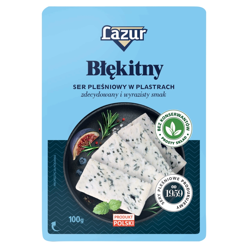 Ser Lazur Błękitny plastry 100g