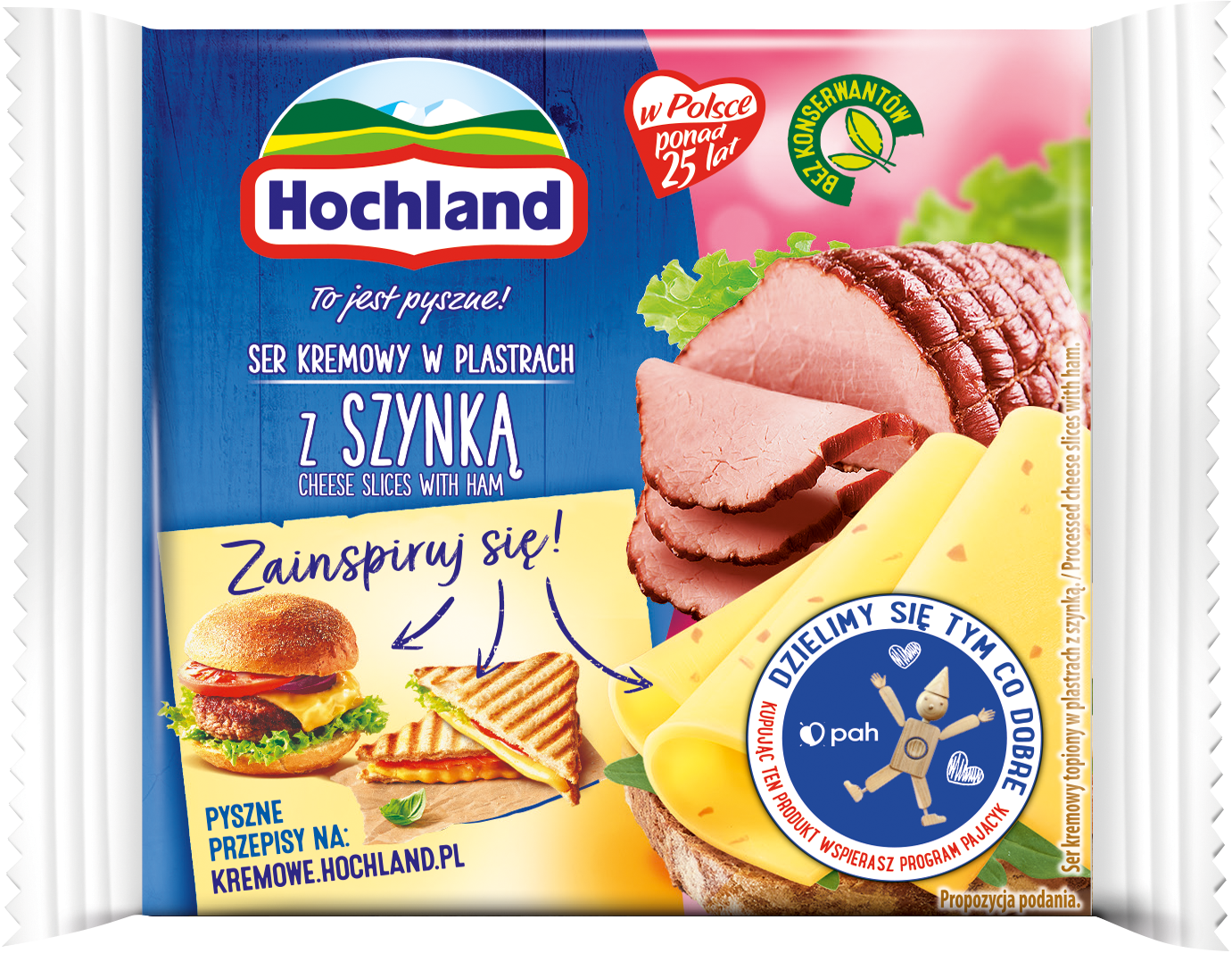 Ser topiony z szynką Hochland plastry 130g