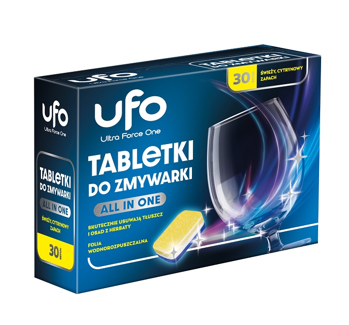 Tabletki do zmywarki zapach cytrynowy All In One UFO 30 szt.