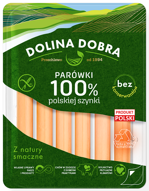 Parówki 100% polskiej szynki 200g esklep.polomarket.pl