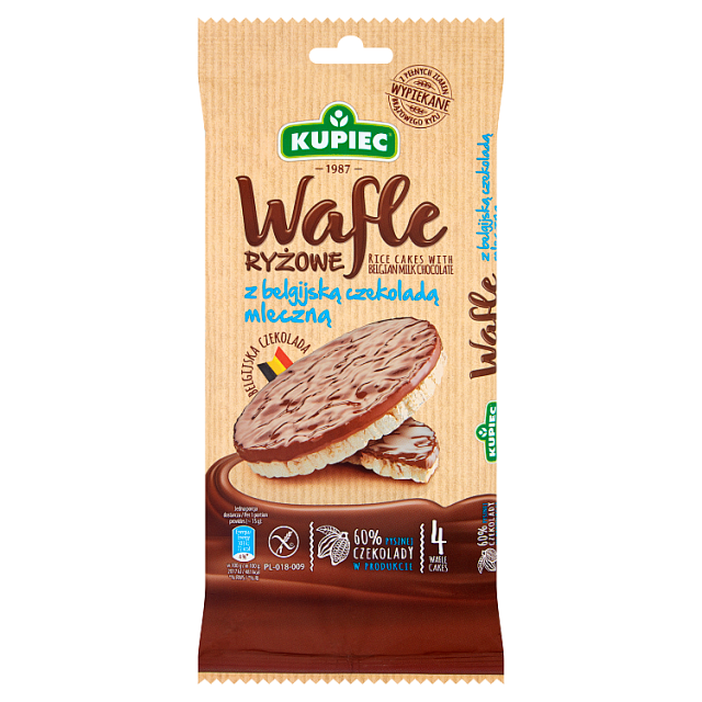 Wafle ryżowe w czekoladzie mlecznej Kupiec 60g esklep.polomarket.pl