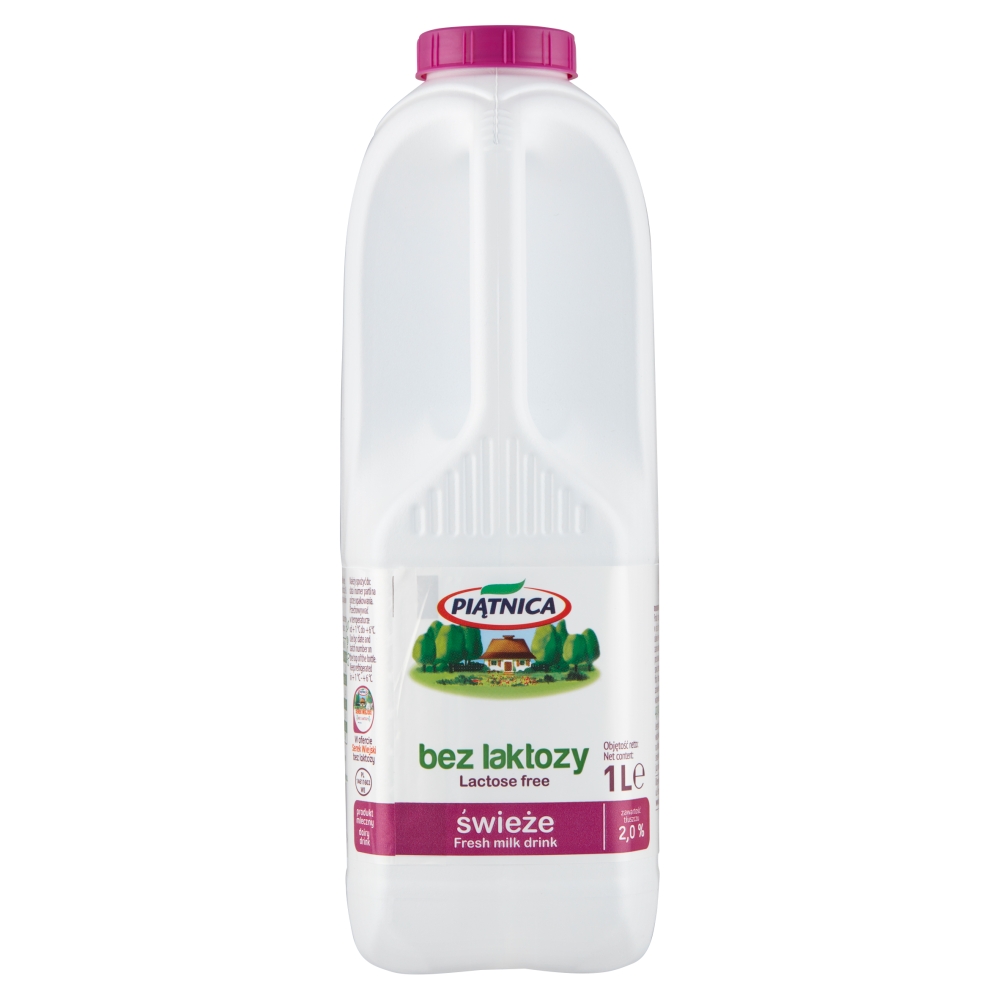 Mleko Wiejskie Piątnica bez laktozy 2% 1L esklep.polomarket.pl