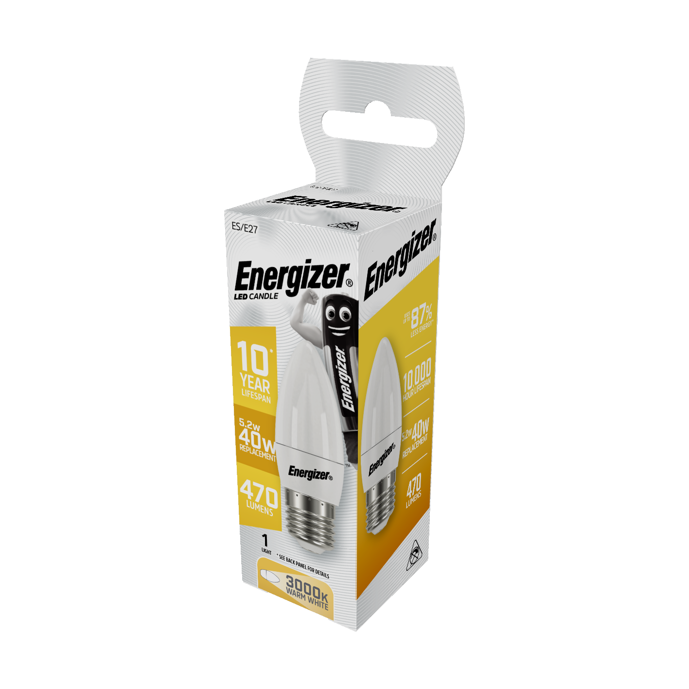 ENERGIZER ŻARÓWKA LED CANDLE E27 470LM 40W ciepła barwa