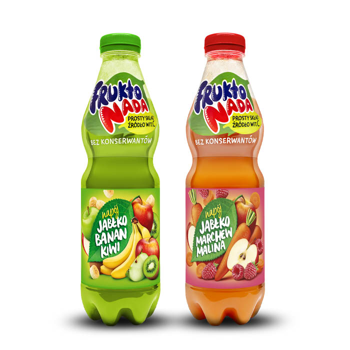 Napój Jabłko-Banan-Kiwi /Jabłko Marchew Malina Fruktonada 0,9L