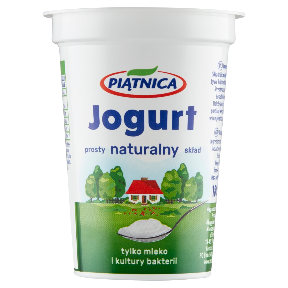 Jogurt Piątnica naturalny 2% 180g esklep.polomarket.pl