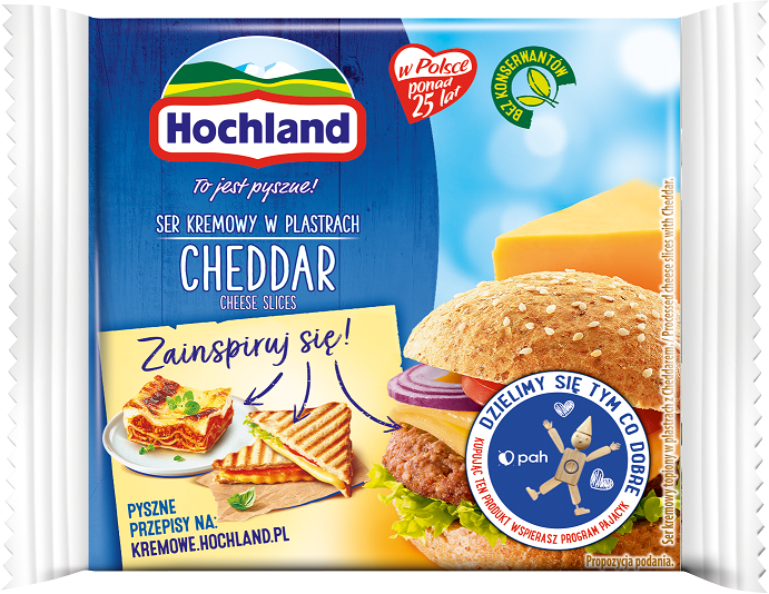 Ser topiony Cheddar Hochland plastry 130g esklep.polomarket.pl
