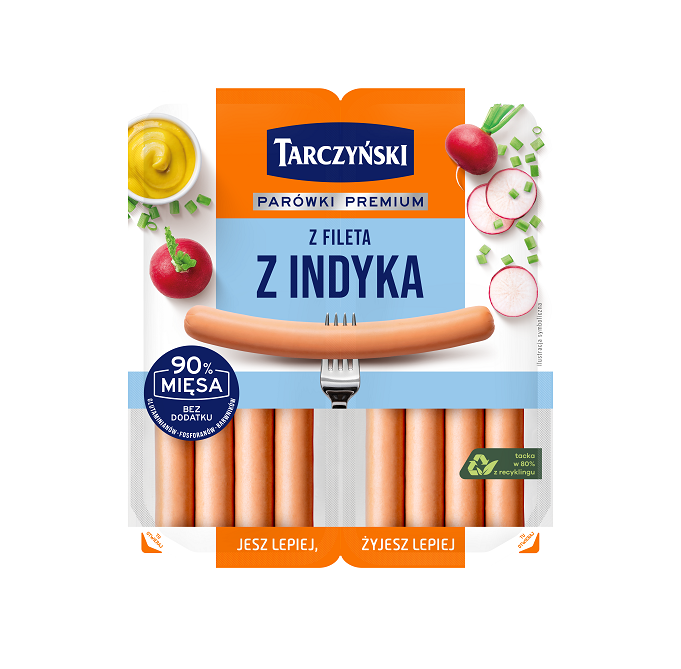 Parówki z fileta z indyka  160g esklep.polomarket.pl