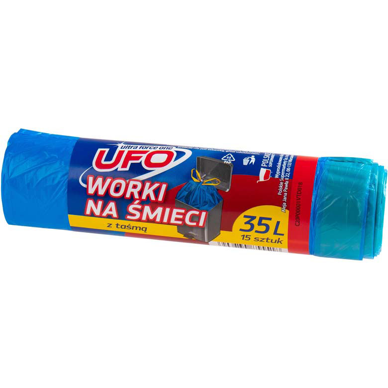 Worki na śmieci 35L z taśmą   UFO 15 szt.