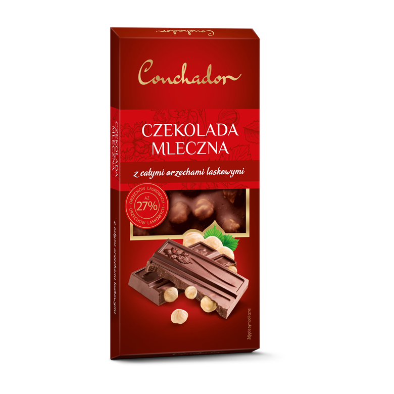 Czekolada mleczna z orzechami laskowymi Conchador 100g