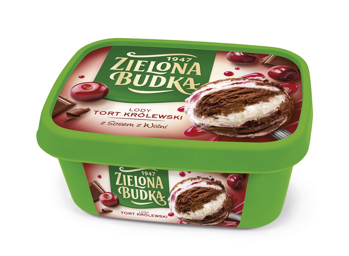 Lody Zielona Budka Tort Królewski z sosem z wiśni 1l