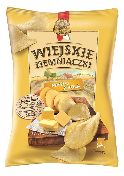Chipsy Wiejskie Ziemniaczki masło z solą 130g