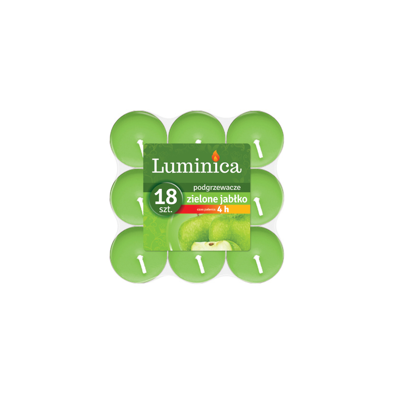 Podgrzewacze o zapachu jabłkowym czas palenia 4h  Luminica 18 szt.