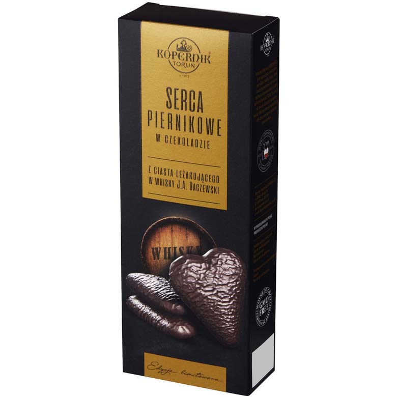 Pierniki serca w czek z Whisky Kopernik