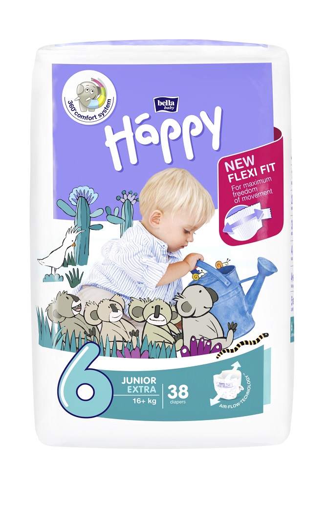 Pieluszki jednorazowe 6 junior extra 16+ kg Bella Baby Happy 38 szt esklep.polomarket.pl