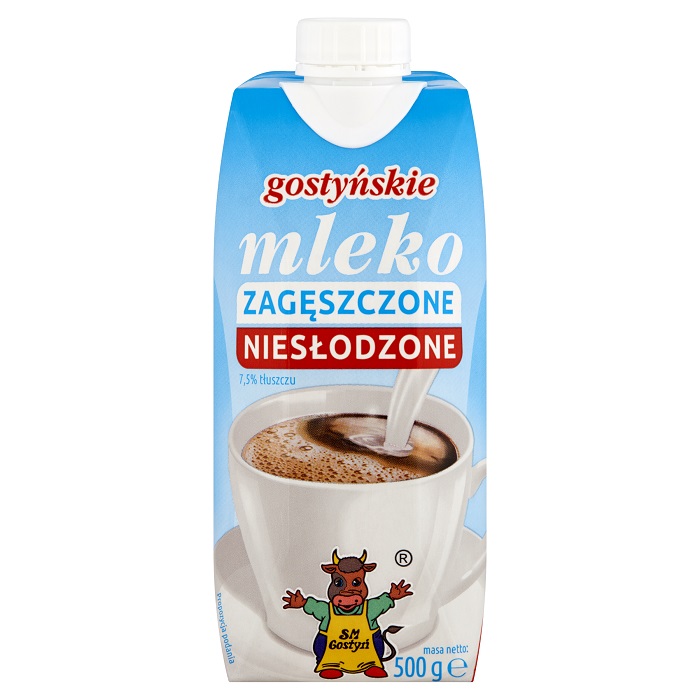 Mleko zagęszczone niesłodzone Gostyń 500g esklep.polomarket.pl