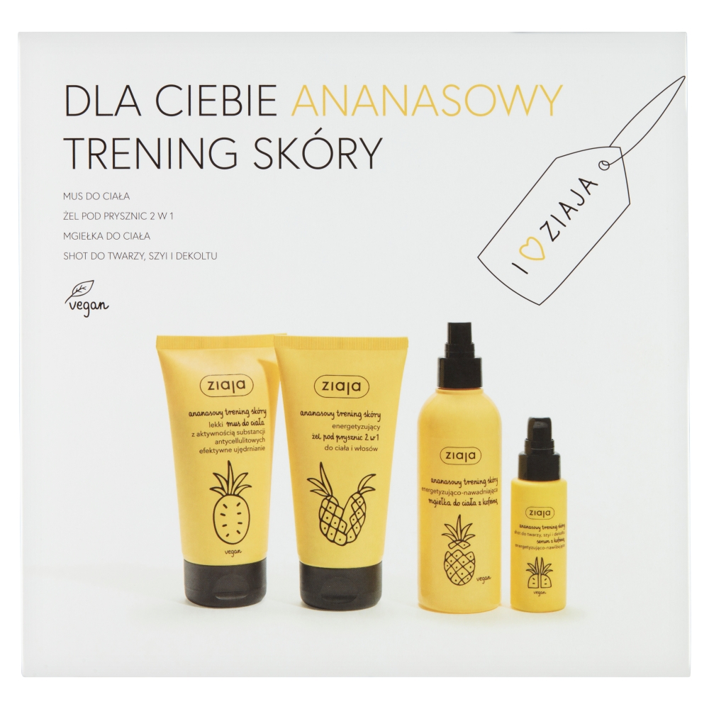 Zestaw prezentowy Ananasowy serum, mgiełka, mus, żel Ziaja