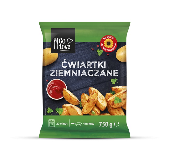 Ćwiartki ziemniaczane ze skórką Go tove 750 g