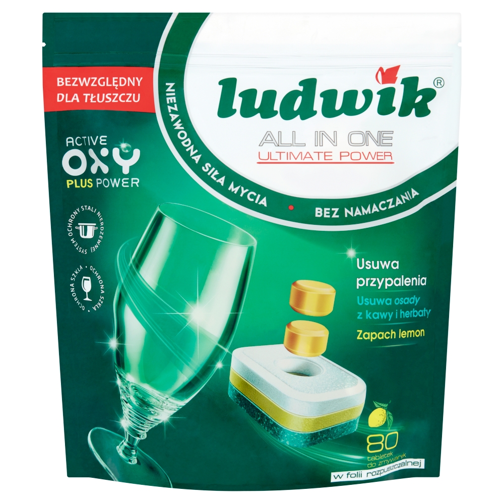 Tabletki do zmywarek All In One lemon Ludwik 80szt
