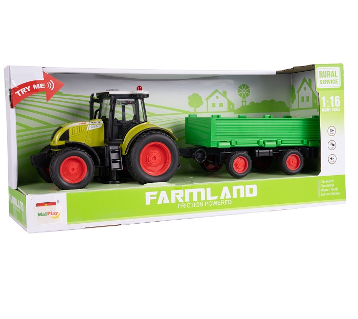 Traktor rolniczy z przyczepą 1:16
